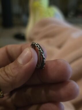 Stampd Silver-Tone Braided Stackable Ring